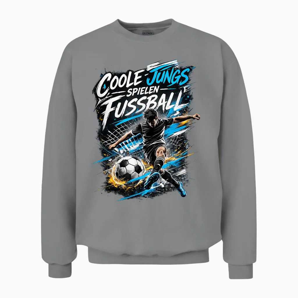 Fußball T-Shirt Kinder Junge Fußballer Geburtstag Geschenk Unisex Sweatshirt in Sport Grey