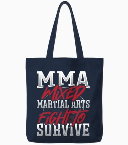 Mma Mixed Martial Arts Fight to Survive Tote Bags in Navy