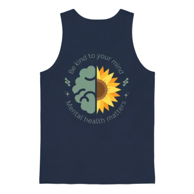 Unisex Shawl Collar Unisex Tank Top - Navy