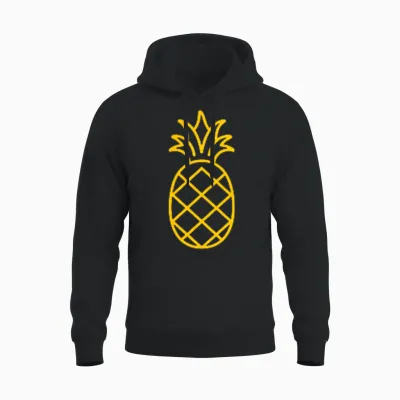 Kleine Ananasfrucht, Minimalistische Einfache Ananas Unisex Hoodie - Black