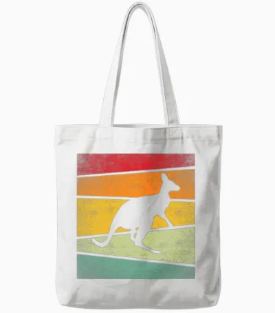 Kangaroo Retro Tote Bags - White