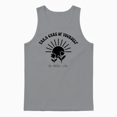 Shine Bright, Grow Free Taka Care of Yourself Unisex Tank Top - Sport Grey