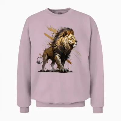 Lion Walking, Lion Unisex Sweatshirt - Light Pink