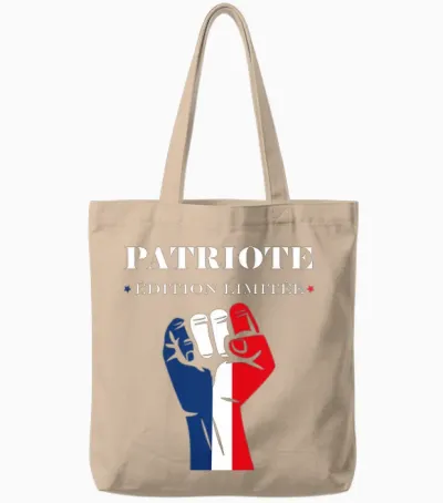 Force Drapeau Français Patriotisme Poing Levé Patriote T-Shirt Haut De Gamme Tote Bags - Natural