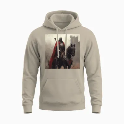 Knight on Horse Unisex Hoodie - Sand