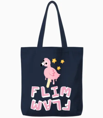 Flam Flim Flam Flamingo Tote Bags - Navy