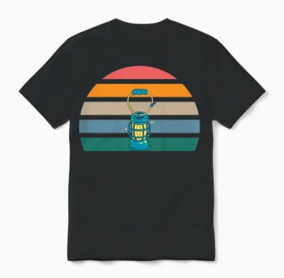 Retro Oil Lamp Unisex T-Shirt - Black