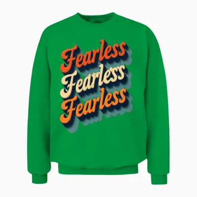 Fearless Retro Vintage Typography Unisex Sweatshirt - Irish Green