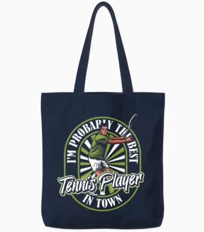 Tennis Funny Tote Bags - Navy