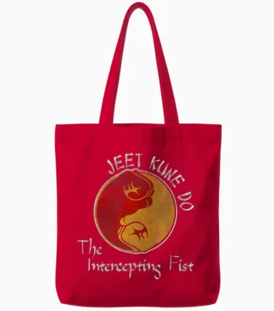 Jeet Kune Do Mma Intercepting Fist Chinese Tote Bags - Red