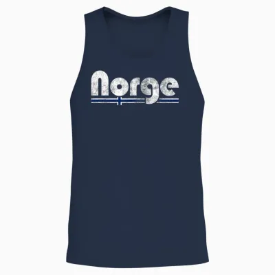 Norway Norge Fan Retro Vintage Unisex Tank Top - Navy