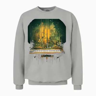 Modular Synthesizer Elektronische Musik Mit Keyboard Analog Unisex Sweatshirt - Ash
