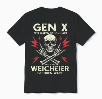 Gen X – Hart Bevor Ihr Weicheier Geboren Wart Lustig Rocker Unisex T-Shirt - Black