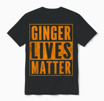 Funny Ginger Lives Matter Old School Graphic Redhead Unisex T-Shirt - Black