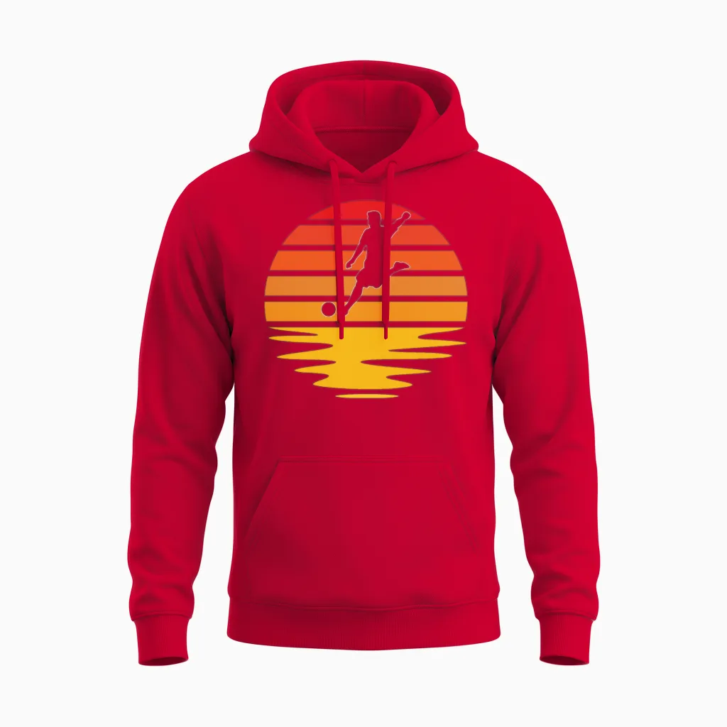 Soccer Retro Unisex Hoodie in Red