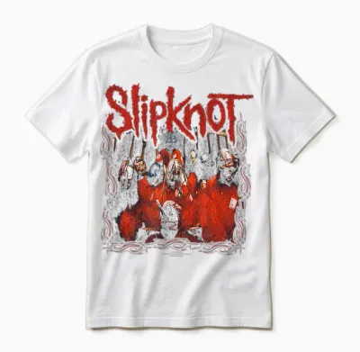 Slipknot Metal Band Photo Frame Music Fan T-Shirt, Black, S Unisex T-Shirt - White
