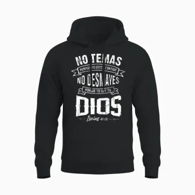 No Temas Christians Quote in Spanish Bible Verse Unisex Hoodie - Black