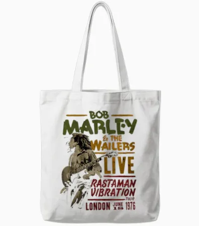 Bob Marley Btrtw the Wailers Live Tote Bags - White
