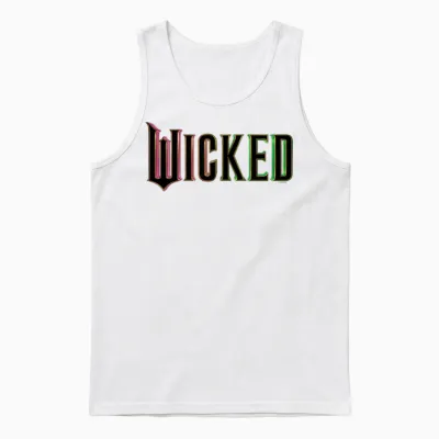 Wicked Pink and Green Logo Unisex Tank Top - White