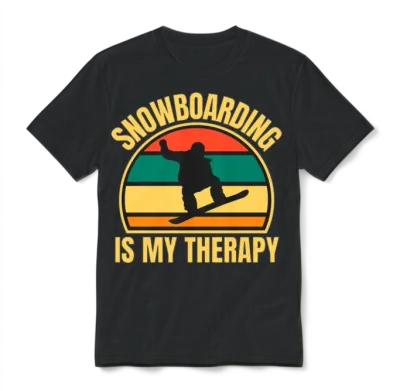 Retro Snowboard Unisex T-Shirt - Black