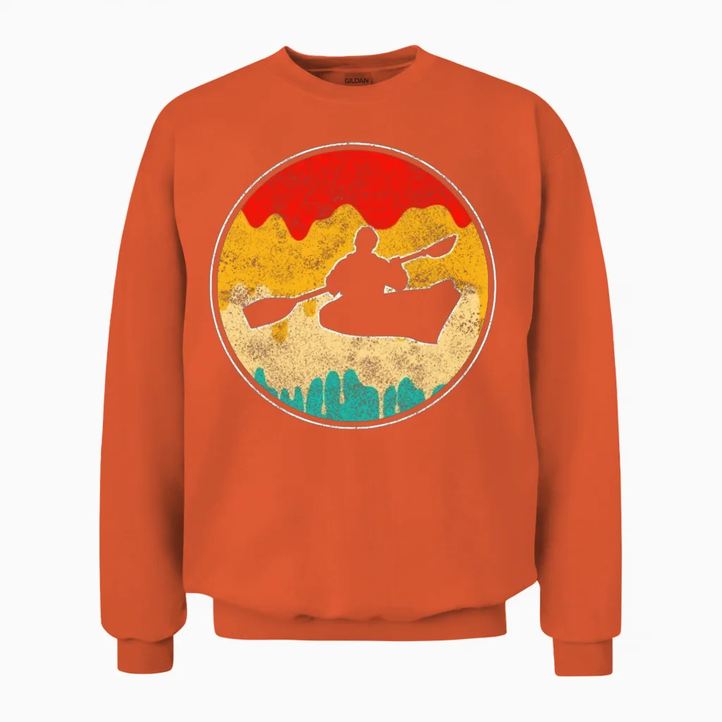Canoe Retro Unisex Sweatshirt in Orange