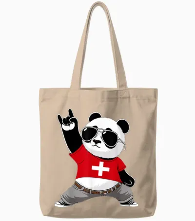 Swiss Flag Men Women Children Switzerland Tote Bags - Natural