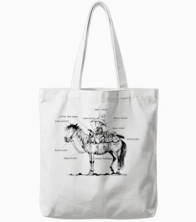 Thelwell Learning Western Riding Tote Bags - White