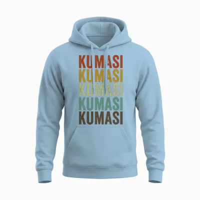 Kumasi Ghana Retro Vintage Unisex Hoodie - Light Blue