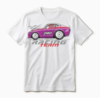 Racing Purple Unisex T-Shirt - White