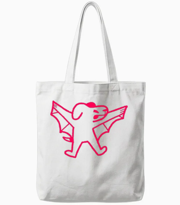 Bat Dog Lovers Gift Tote Bags in White