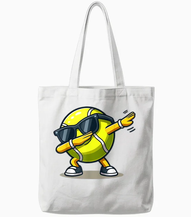 Dabbing Tennis Ball Shirt Funny Boys Men Women Sports Player Tote Bags in White