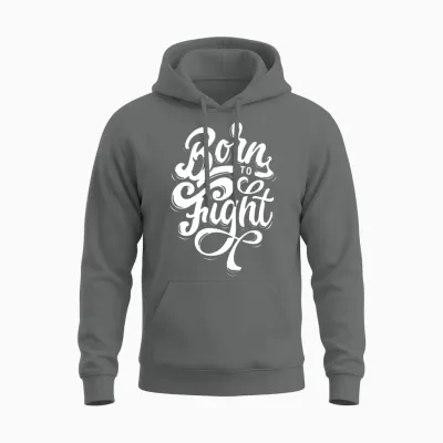 Born to Fight Unisex Hoodie - Graphite Heather