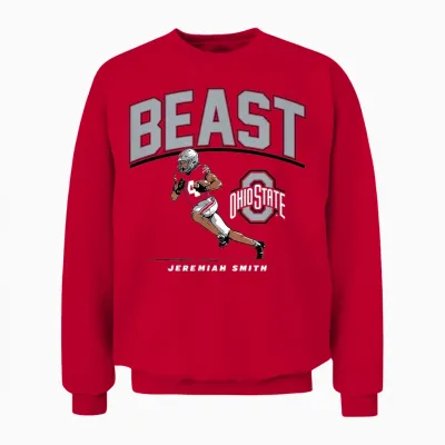 Jeremiah Smith - Beast (red) - Ohio State Football Unisex Sweatshirt - Red