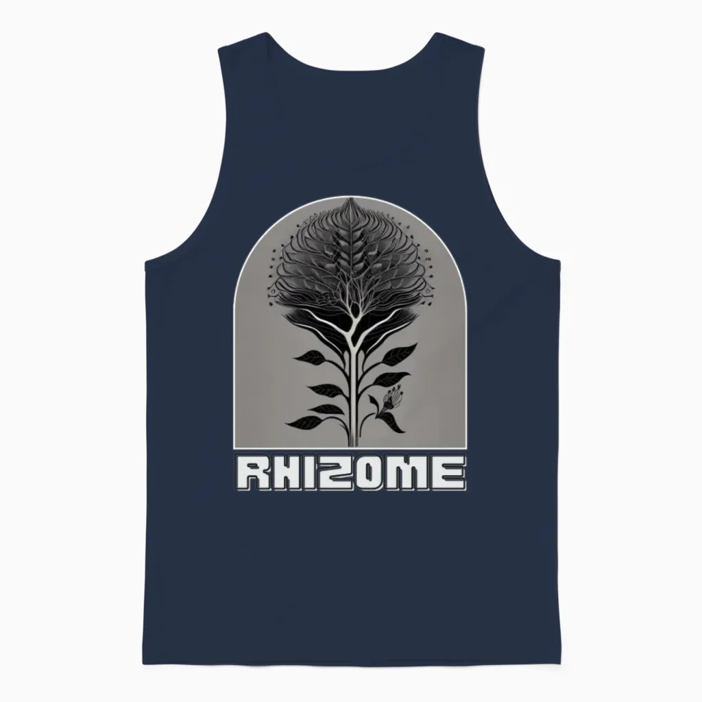 Botanic Beauty Unisex Tank Top in Navy
