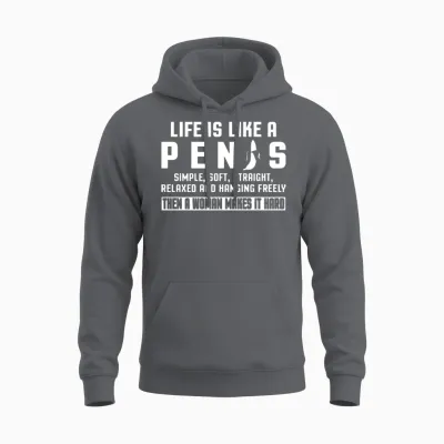 Life Is Like a Pen Is Unisex Hoodie - Charcoal