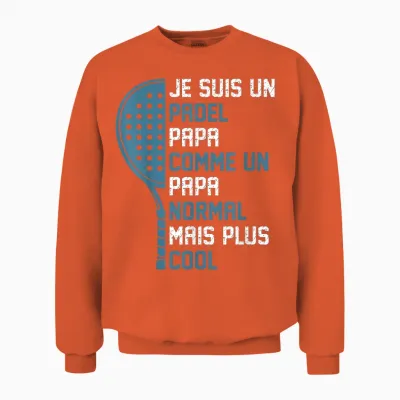 Fête Des Pères Padeliste Je Suis Un Padel Papa Unisex Sweatshirt - Orange