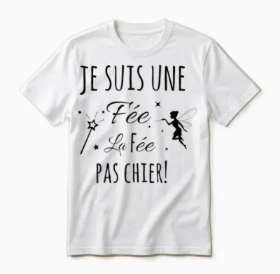 La Fée Pachier – Funny Gift "je Suis Une Fee" Unisex T-Shirt - White
