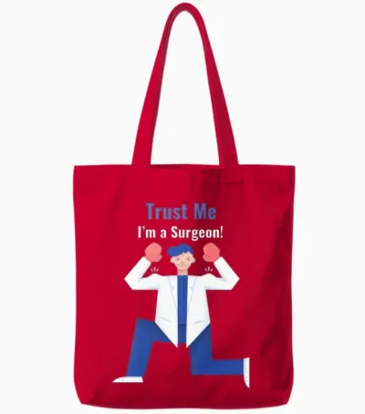 Trust Me I'm a Surgeon Tote Bags - Red