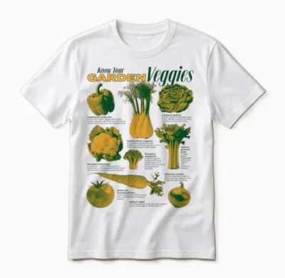 Garden Veggies Design Unisex T-Shirt - White