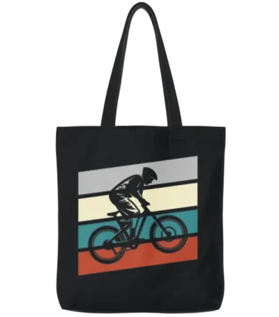 Mountainbike Retro Tote Bags - Black