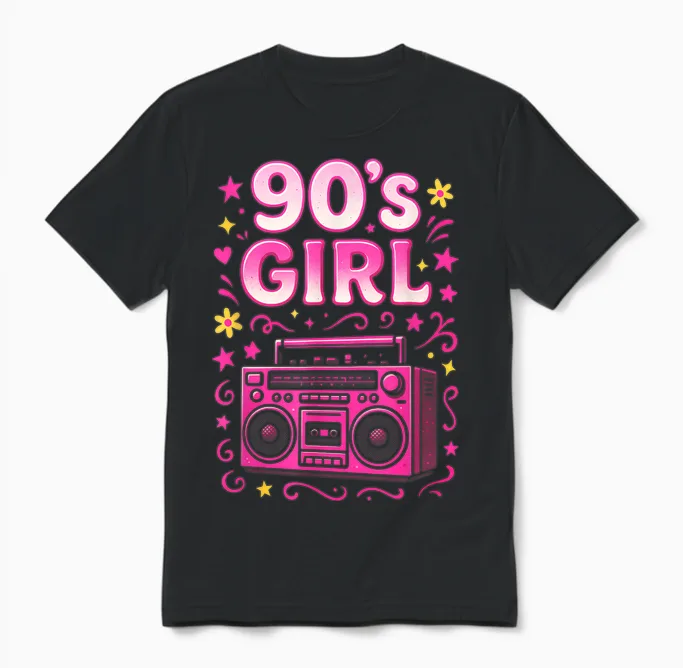 90's Girl - 90s 90s 1990s Retro Nineties Party Unisex T-Shirt in Black