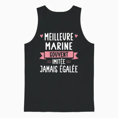 Femme Unique Humour Cadeau Personnalisé Prénom Marine Unisex Tank Top - Black