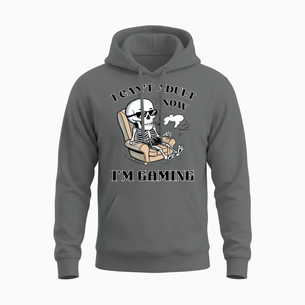 I Can T Adult Now,i'm Gaming Unisex Hoodie in Graphite Heather