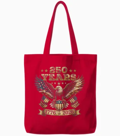250th Anniversary 4th July America Usa 250 Years Anniversary Tote Bags - Red