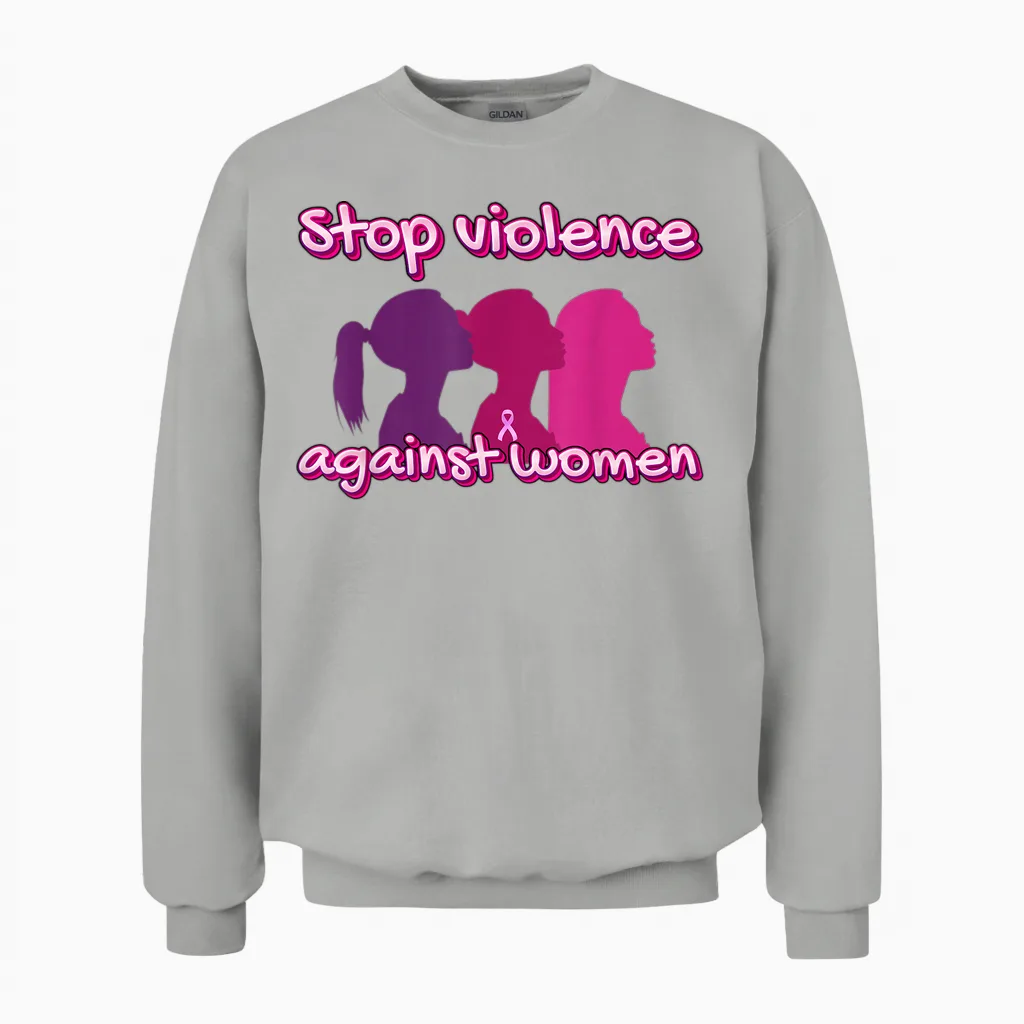 Let's End Violence Against Women Unisex Sweatshirt in Ash