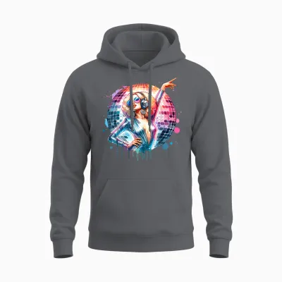 Retro Dancing Disco Queen Dancer 70s Unisex Hoodie - Charcoal