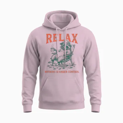 Relax Nothing Is Under Control Lustiger Waschbär Unisex Hoodie - Light Pink