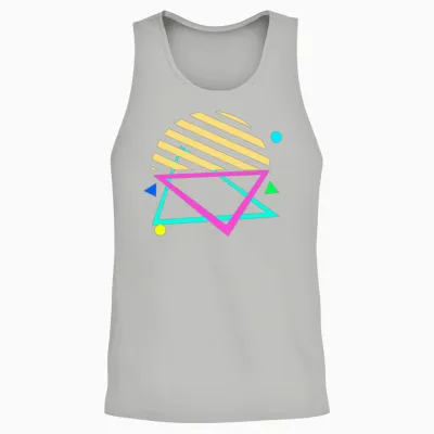 Retro Sunset Style 80s Unisex Tank Top - Ash