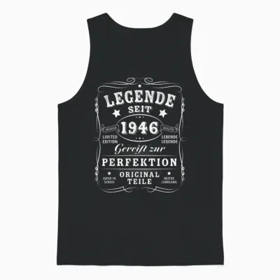 1946 Birthday Man 80th Decoration Funny 80s 80th Birthday Unisex Tank Top - Black