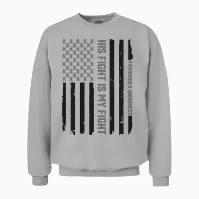 Parkinsons Disease Awareness Ribbon Unisex Sweatshirt - Ash